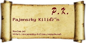 Pajenszky Kilián névjegykártya